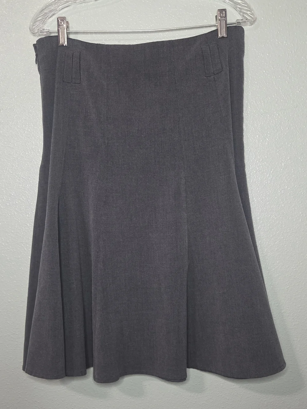 Dressbarn Womans Gray Paneled A-Line Flare Career Skirt - Size 10 - Picture 5 of 8